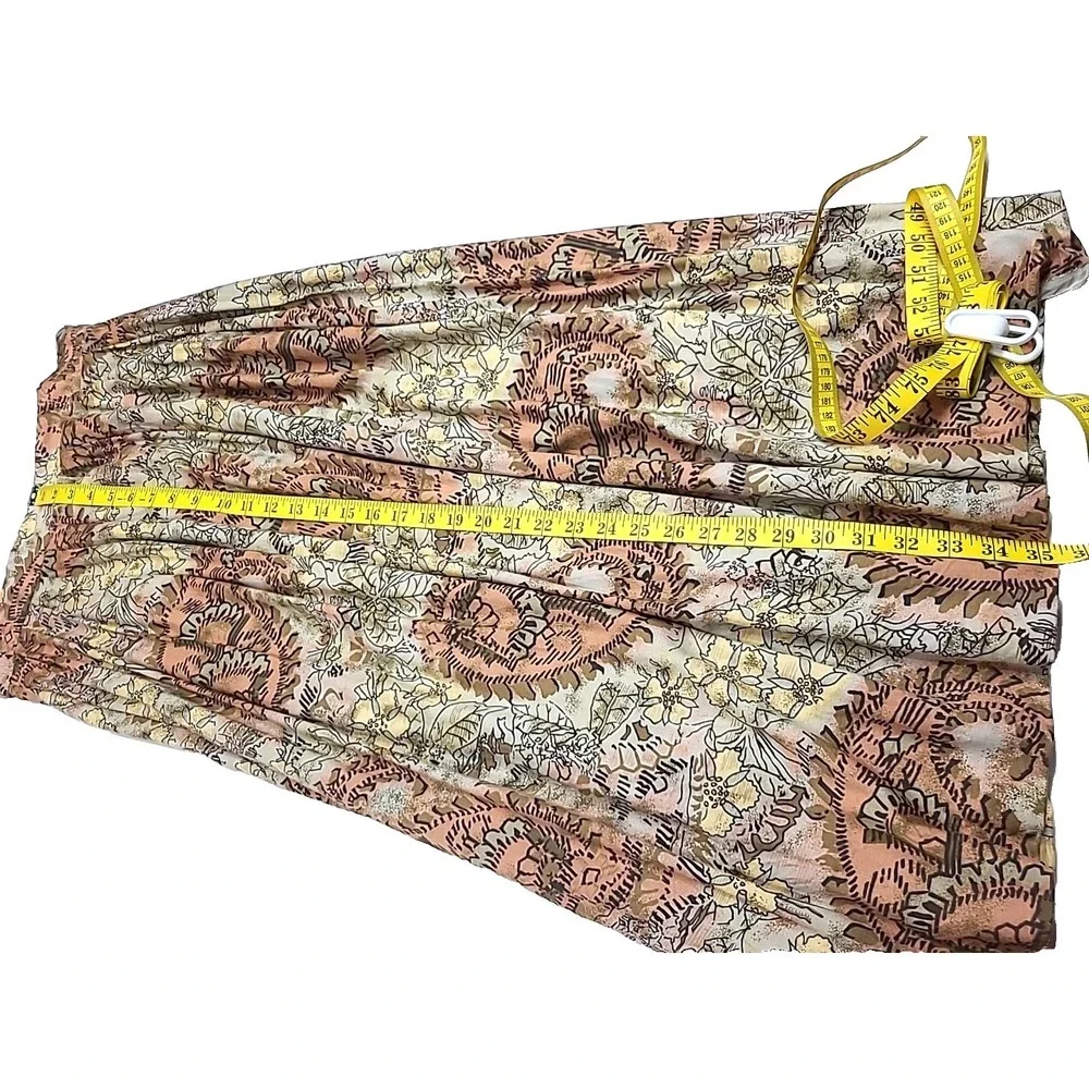 Vintage Womens Skirt Pleated Paisley‎ Print JG Hook Sz 12 Flowy Rayon Wool Blend